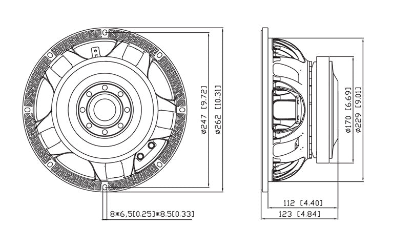 10inch 350W rms Midbass