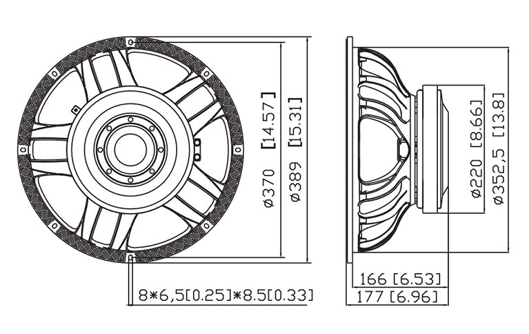 15inch 800W rms Subwoofer