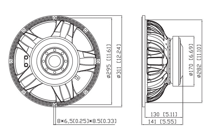 12inch 400W rms Midbass