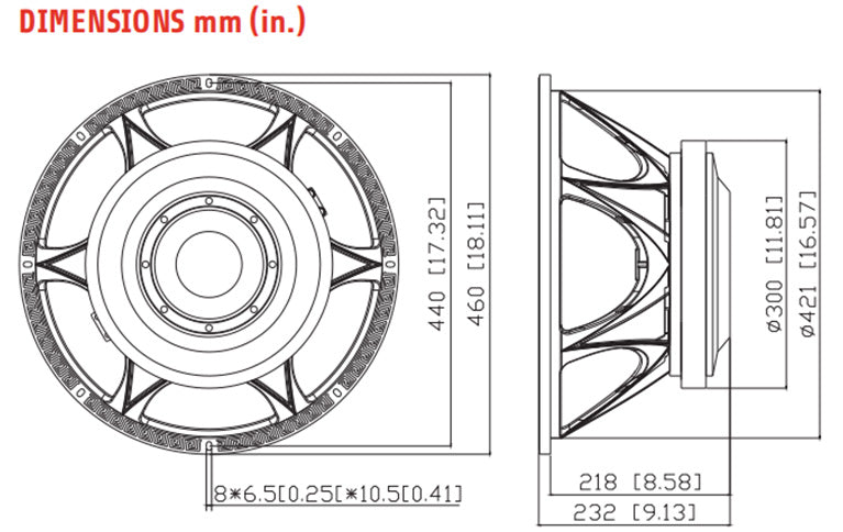 18inch 4-ohm 2000W rms Subwoofer